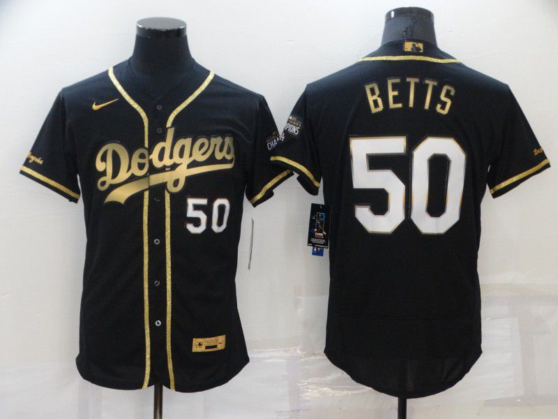 Men Los Angeles Dodgers 50 Betts Black Elite Nike 2022 MLB Jersey